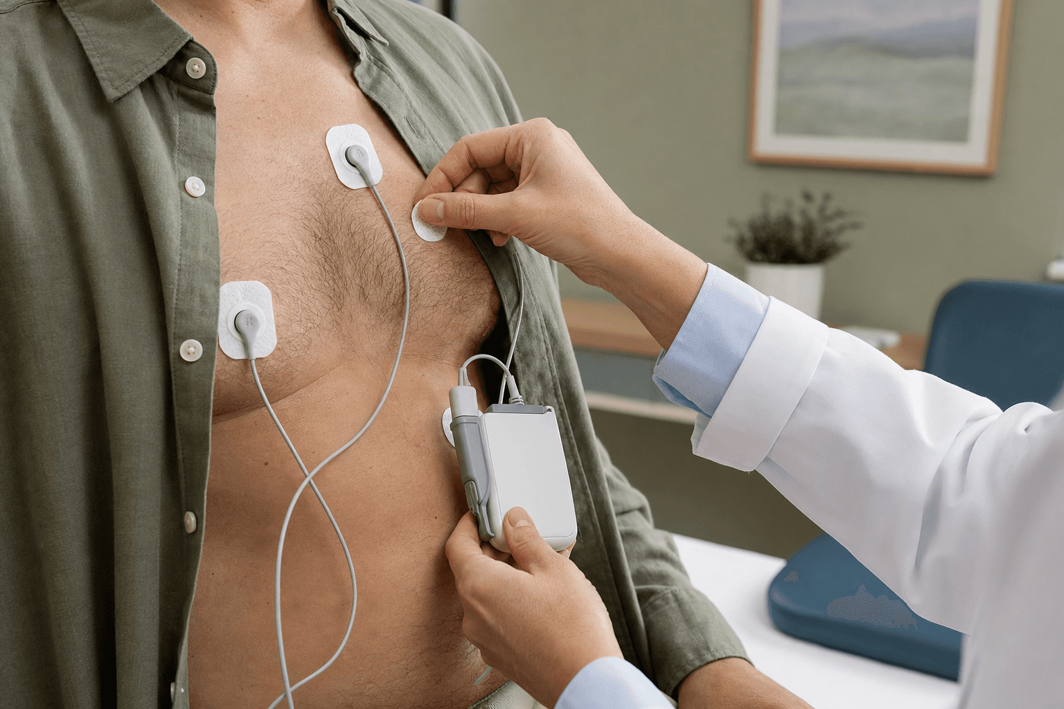 Τοποθέτηση ηλεκτροδίων και φορητού Holter ρυθμού